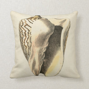 Coussin Conque vintage Shell de sépia
