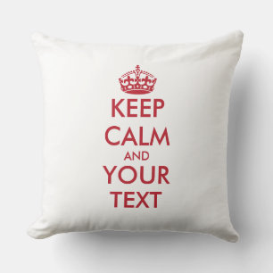 Coussin CONSERVEZ CALME et VOTRE TEXTE - texte personnalis