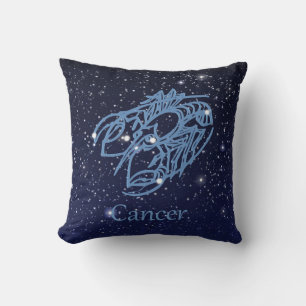 Coussin Constellation du cancer et signe zodiaque avec ét