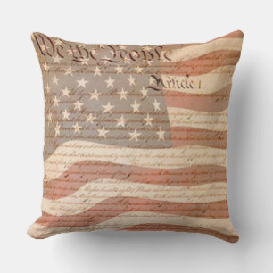Coussin Constitution et drapeau américain Patriotic