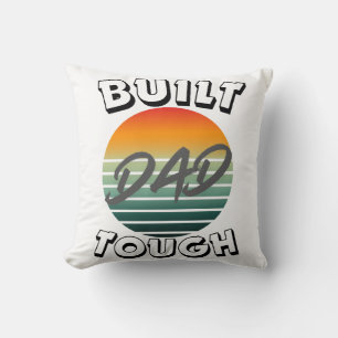 Coussin Construit papa dur rétro coucher de soleil papa T-