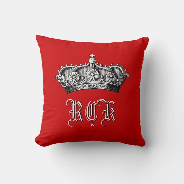 Coussin Contact majestueux de monogramme de couronne (Recto)