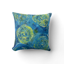 Coussin contemporain bleu