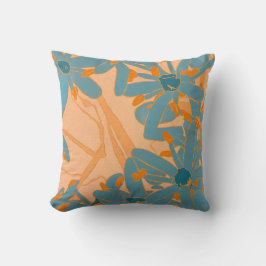 Coussin Contemporary Leaf Design Peach