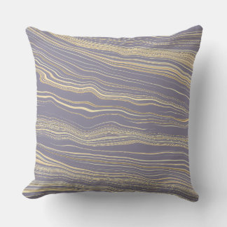 Coussin Contemporary Plum, Tan with Linen Pattern