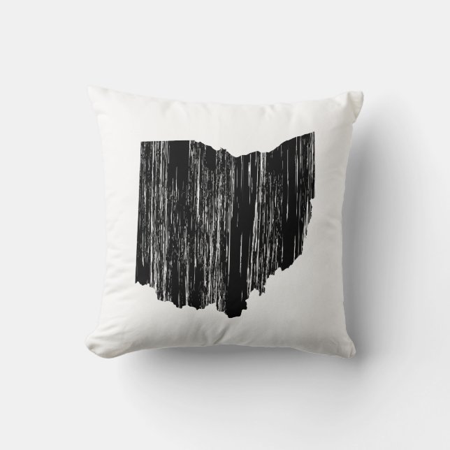 Coussin Contour affligé d'état de l'Ohio (Recto)