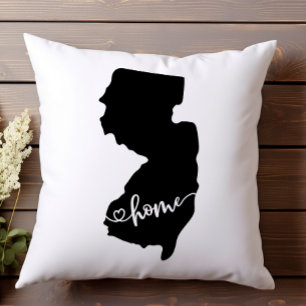 Coussin Contour du cœur de l'État d'origine du New Jersey