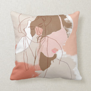 Coussin Contour peint Portrait féminin