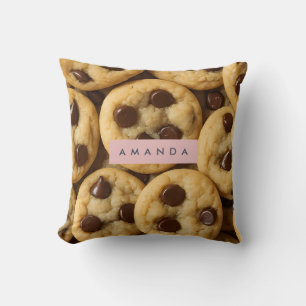 Coussin Cookie aux pépites de chocolat personnalisé