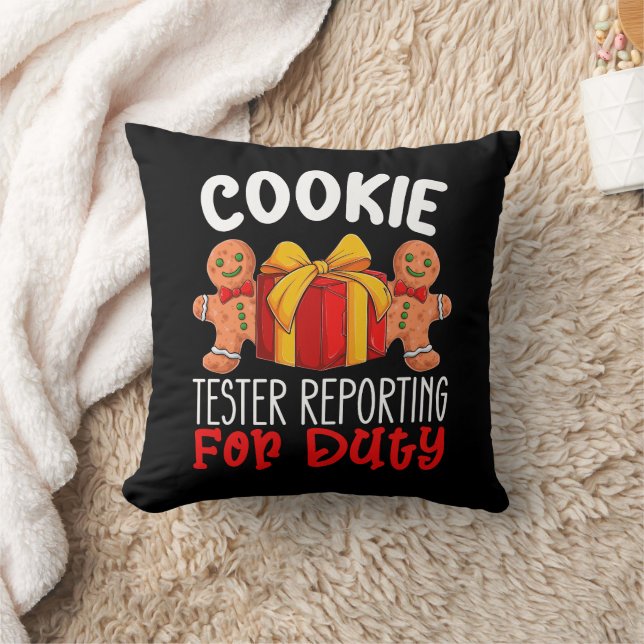 Coussin Cookie Tester Reporting Pour Devoir Drôle Noël (Couverture)