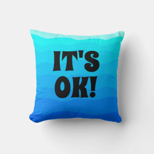 Coussin cool aquarelle aqua typographie drôle rétro