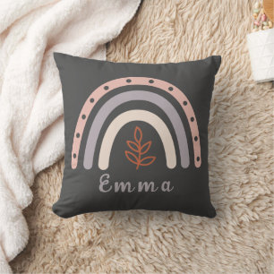 Coussin Cool Boho Rainbow avec nom personnalisé