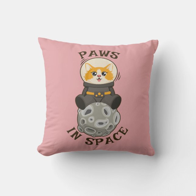 Coussin Cool Cat in space Cat Astronaut Cosmic animal Moon (Recto)