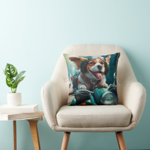 Coussin Cool chien motards conduite vélos jetez mignon ore