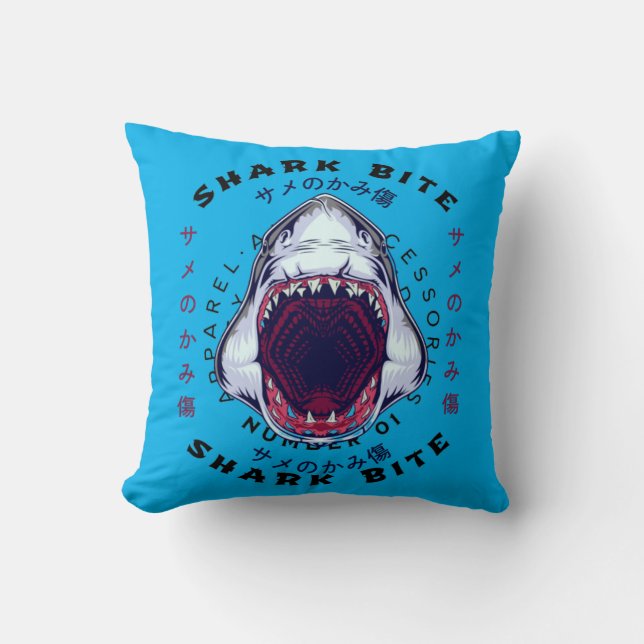 Coussin cool d'art à la japonaise de requin (Recto)