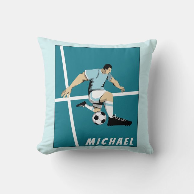 Coussin Cool d'illustration de joueur de football personna (Recto)