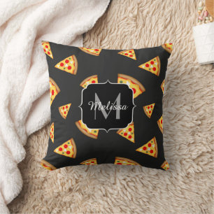 Coussin Cool fun pizza tranches motif Monogramme PLdesign