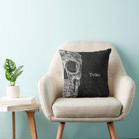 Cool Gothique Moitié Crâne Noir et Blanc Grunge