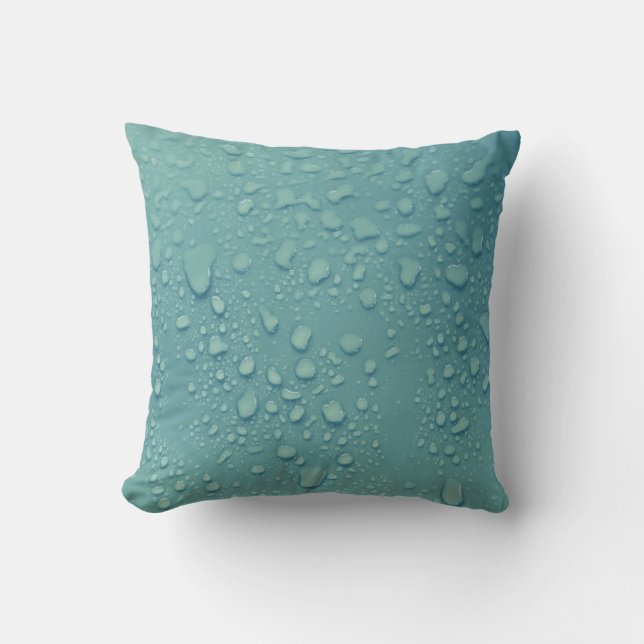 Coussin Cool gouttelettes d'eau sur un Arrière - plan bleu (Recto)