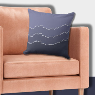 Coussin Cool irrégulier Tordu Bleu Gris Gris