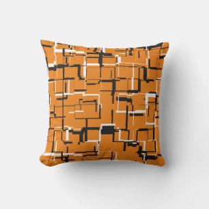 Coussin COOL orange noir blanc