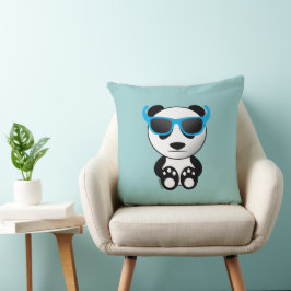 Coussin Cool ours panda mignon avec lunettes de soleil ble