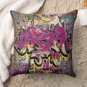 Coussin Cool rétro graffiti art accueil bureau déco coussi