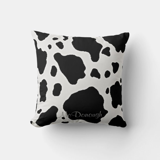 Coussin Copie animale de motif de vache noire et blanche (Recto)