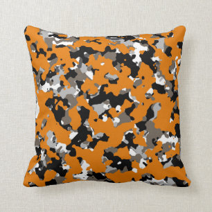 Coussin Copie bronzage grise noire orange de Camo de