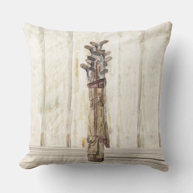 Coussin Copie de golf d'aquarelle, carreau 20x20 de coton (Recto)