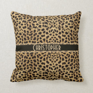 Coussin Copie de peau de tache de léopard personnalisée