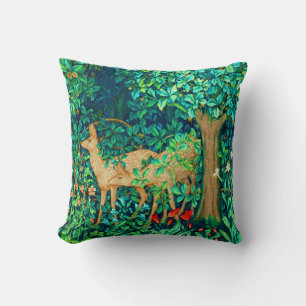 Coussin Copie de tapisserie de cerfs communs de forêt de