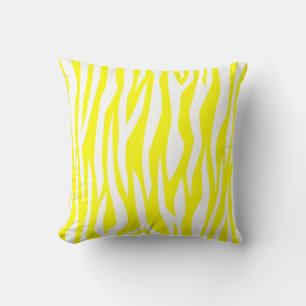 Coussin Copie jaune citron de zèbre