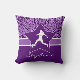 Coussin Copie pourpre personnalisée de guépard du football