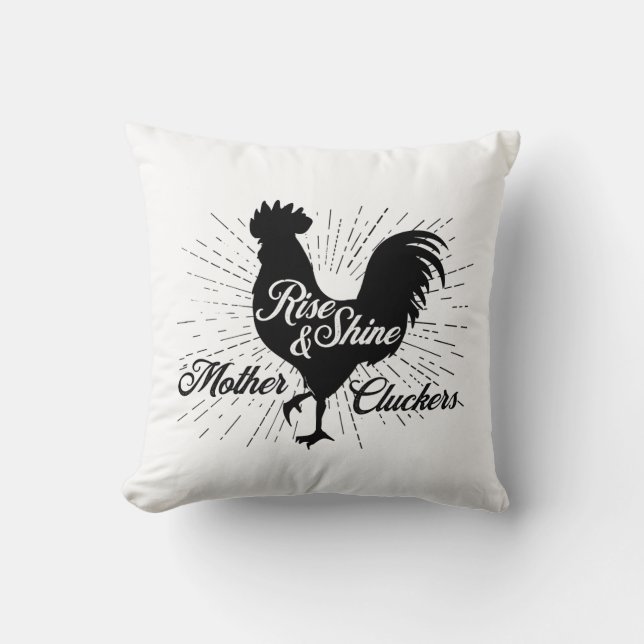 Coussin Coq des cluckers de Lever et Briller Mère (Recto)