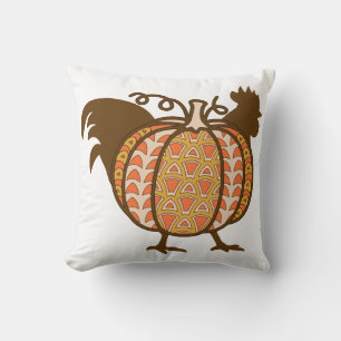 Coussin Coq et Citrouille