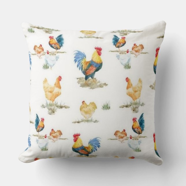 Coussin Coq Et Horloge (Recto)