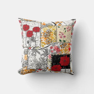 Coussin Coquelicots vintages sans couture rétro