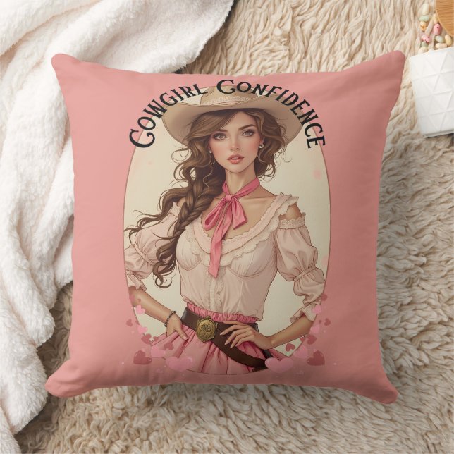Coussin Coquette Cowgirl Western Mode Portrait (Couverture)