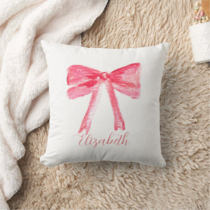 Coussin Coquette Prépa Rose Nœud Bébé Fille Enfants