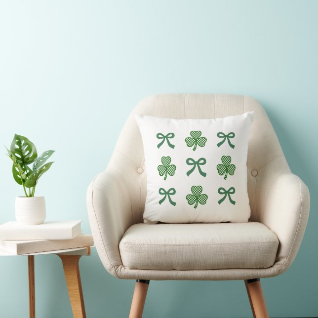 Coussin Coquette St. Patrick’s Day Rubans et Clochers vert (Chaise)