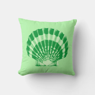 Coussin Coquillage - vert émeraude et menthe