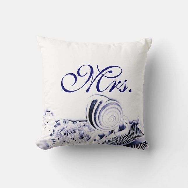 Coussin Coquillages M. et Mme Pillow Set de bleu marine de (Recto)