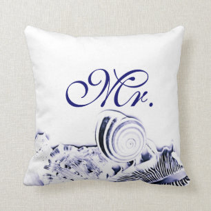 Coussin Coquillages M. et Mme Pillow Set de bleu marine de
