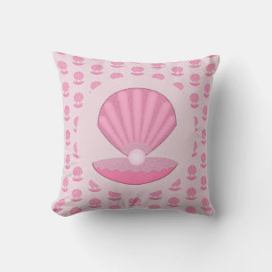 Coussin Coquille d'huître rose pour bébé et modèle de perl