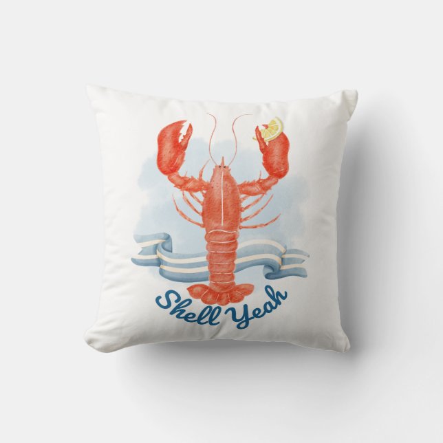Coussin Coquille Ouais Homard / Plage côtière (Recto)