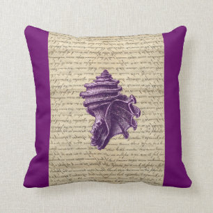 Coussin Coquille pourpre sur l'arrière - plan vintage de