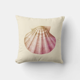 Coussin Coquille rose Vintage moderne sur crème Beige