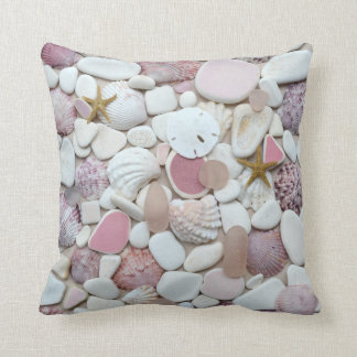 Coussin Coquilles en verre de photo de poterie de plage de