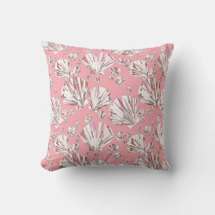 Coussin Corail, coquillages blancs et roses, arrière - pla